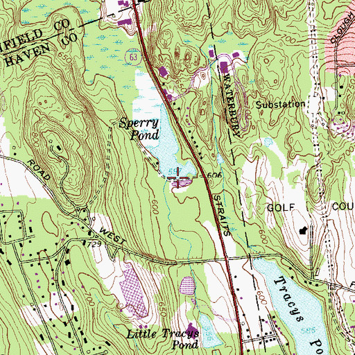 Topographic Map of Sperry Pond Dam, CT