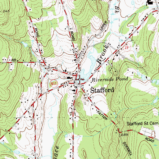 Topographic Map of Riverside Pond Dam, CT