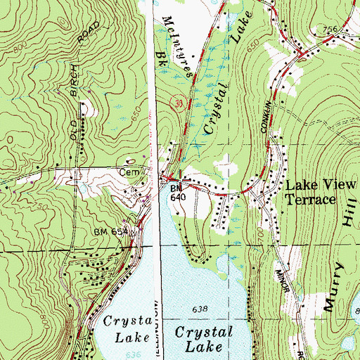 Topographic Map of Crystal Lake Dam, CT