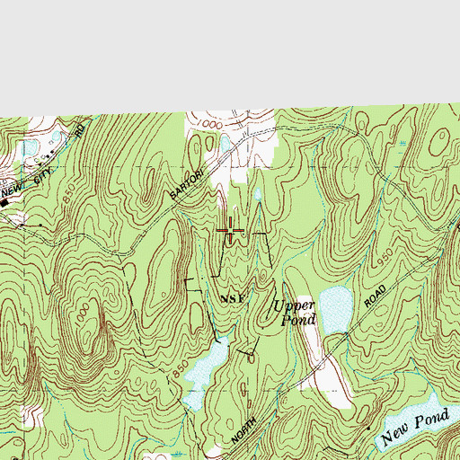 Topographic Map of Stafford Springs Reservoir Number 2 Dam, CT