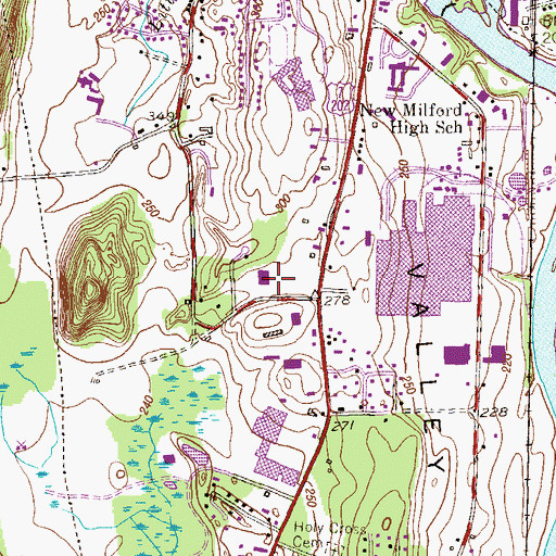 Topographic Map of Day Pond Dam, CT