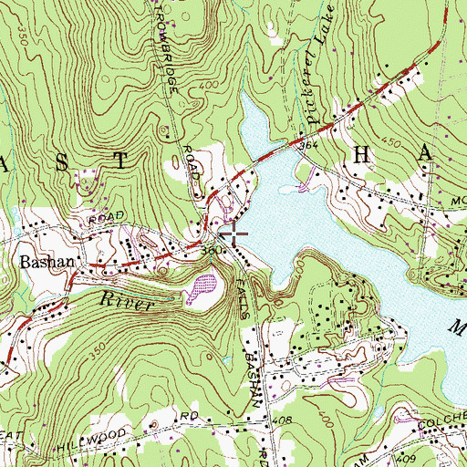 Topographic Map of Moodus Reservoir Dam, CT
