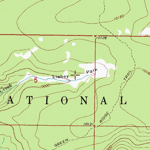 Topographic Map of Liebey Park, CO