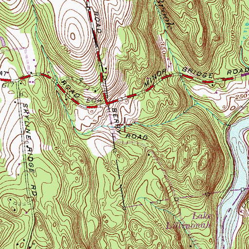 Topographic Map of Lake Hayward Dam, CT