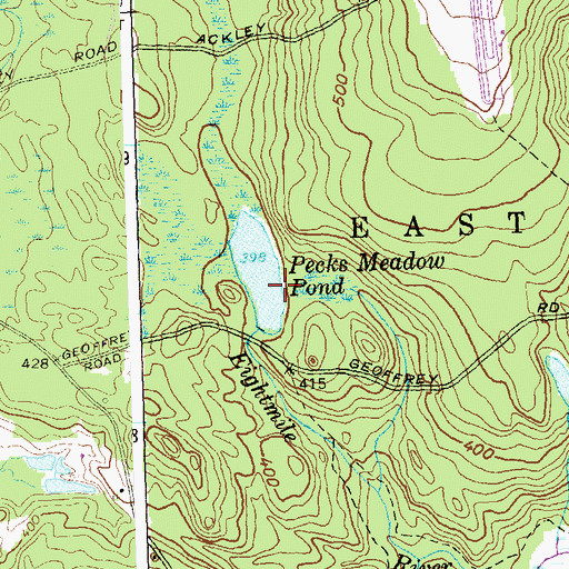 Topographic Map of Pecks Meadow Pond Dam, CT