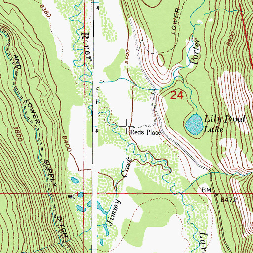Topographic Map of Reds Place, CO