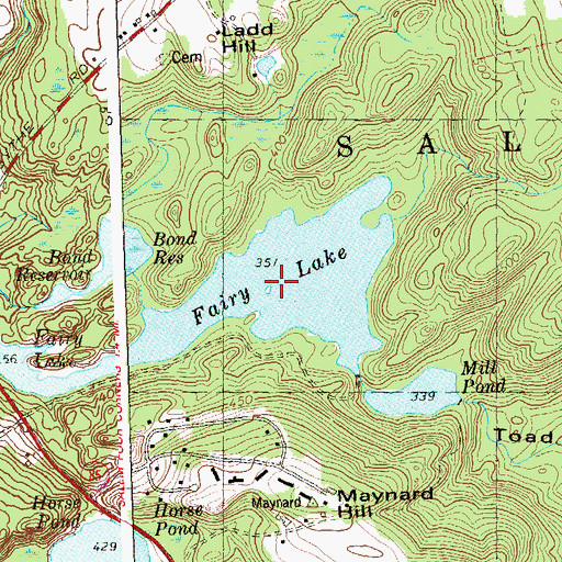 Topographic Map of Fairy Lake Dam, CT