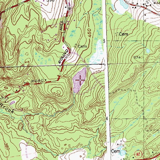 Topographic Map of Zemko Pond, CT