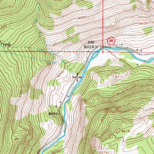 Topographic Map of Tunnel Creek, CO