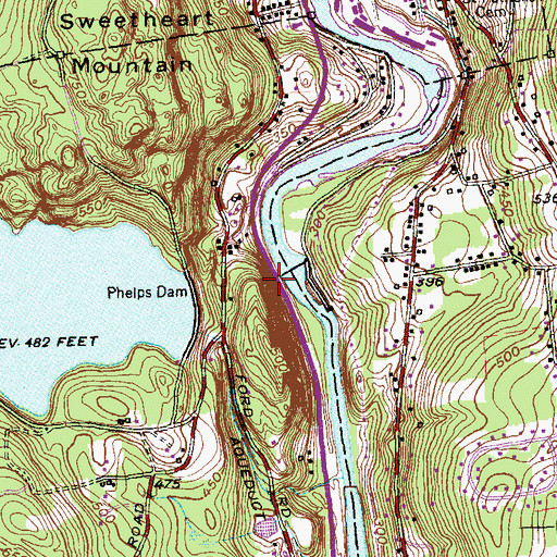 Topographic Map of Collins Company Lower Dam, CT