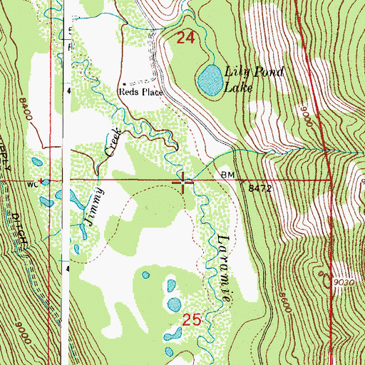 Topographic Map of Brinker Creek, CO