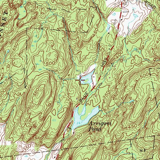 Topographic Map of Arrigoni Pond Dam, CT