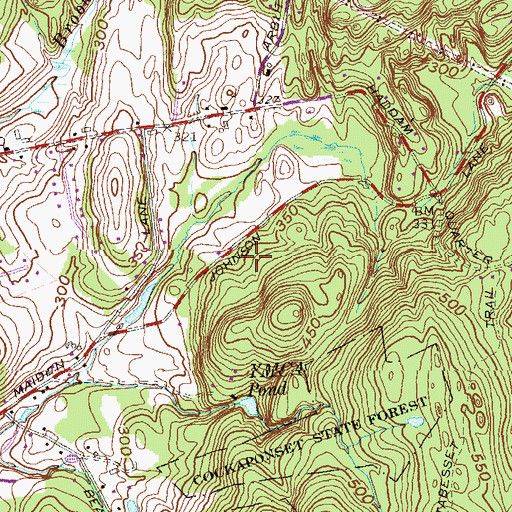Topographic Map of YMCA Pond Dam, CT