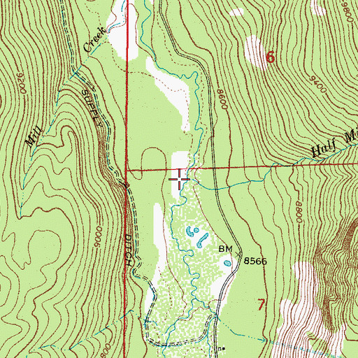 Topographic Map of Half Mile Creek, CO