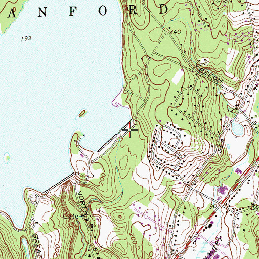 Topographic Map of Lake Gaillard Dam, CT