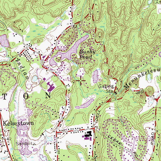 Topographic Map of Lockwood Lake Dam, CT