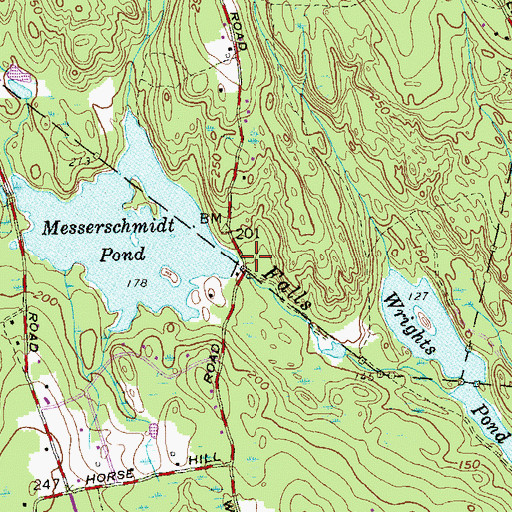 Topographic Map of Messerschmidt Pond Dam, CT