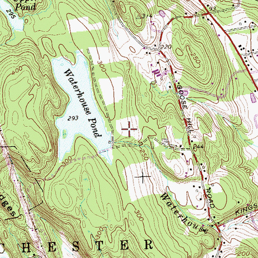 Topographic Map of Waterhouse Pond Dam, CT