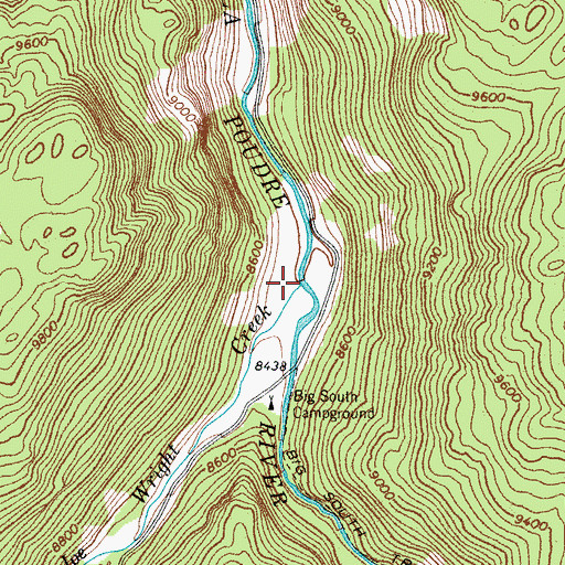 Topographic Map of Joe Wright Creek, CO