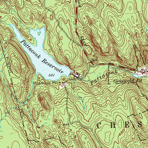 Topographic Map of Pattaconk Reservoir Dam, CT