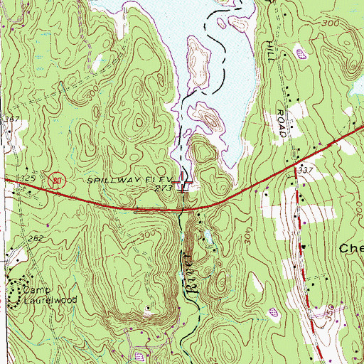 Topographic Map of Hammonasset Reservoir Dam, CT