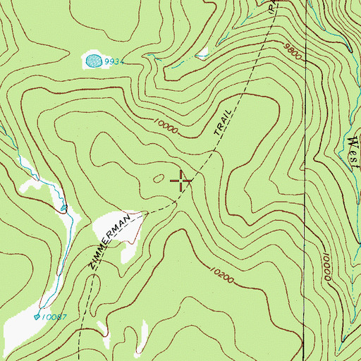 Topographic Map of Zimmerman Trail, CO