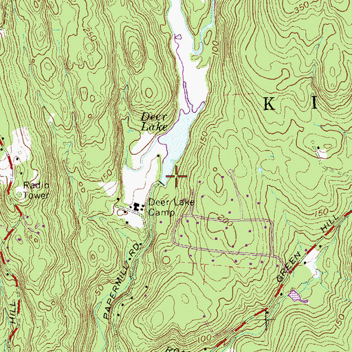 Topographic Map of Deer Lake Dam, CT