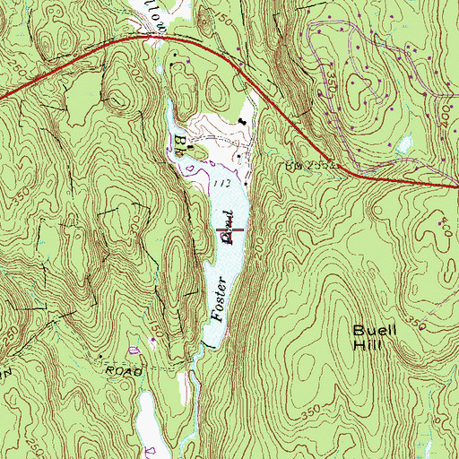 Topographic Map of Fosters Pond Dam, CT
