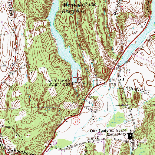 Topographic Map of Menuckatuck Reservoir Dam, CT