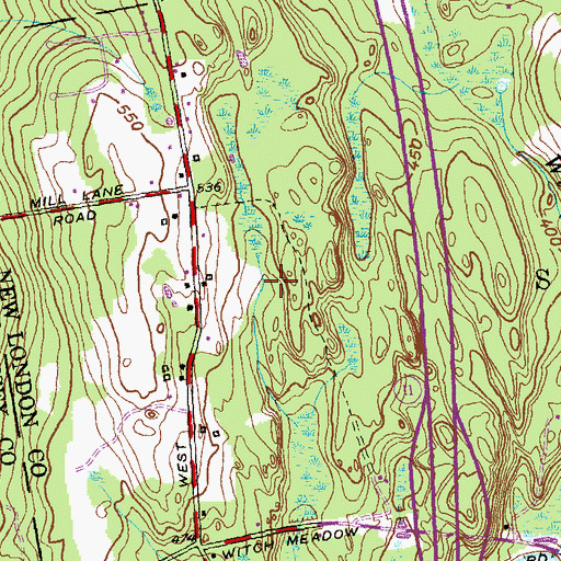 Topographic Map of Upper Millpond Dam, CT