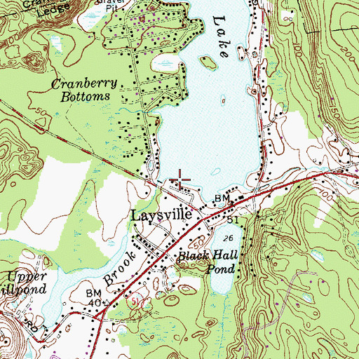 Topographic Map of Rogers Lake Dam, CT