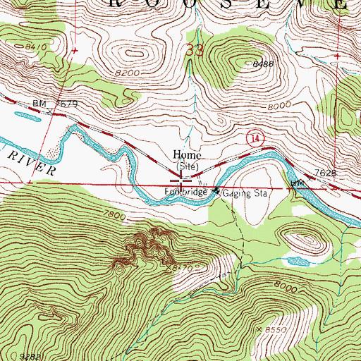 Topographic Map of Home, CO