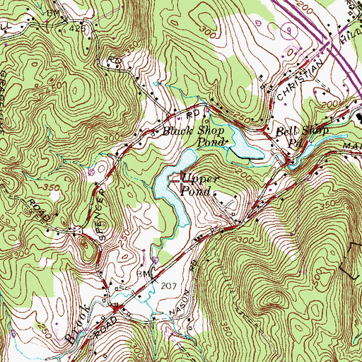 Topographic Map of Upper Pond Dam, CT