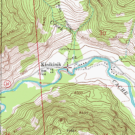 Topographic Map of Kinikinik, CO