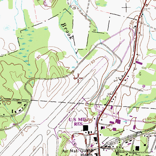 Topographic Map of Bungee Lake, CT