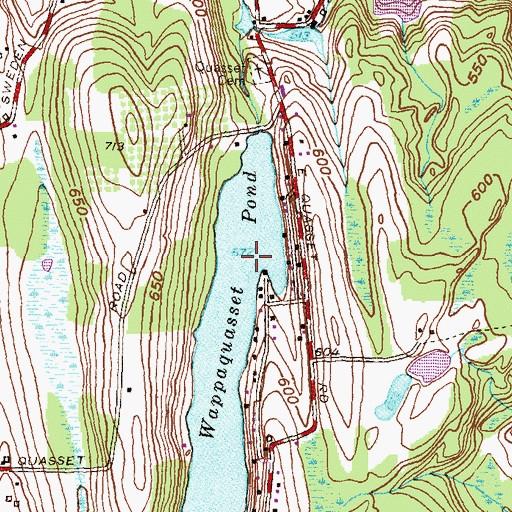 Topographic Map of Wappaquasset Pond Dam, CT