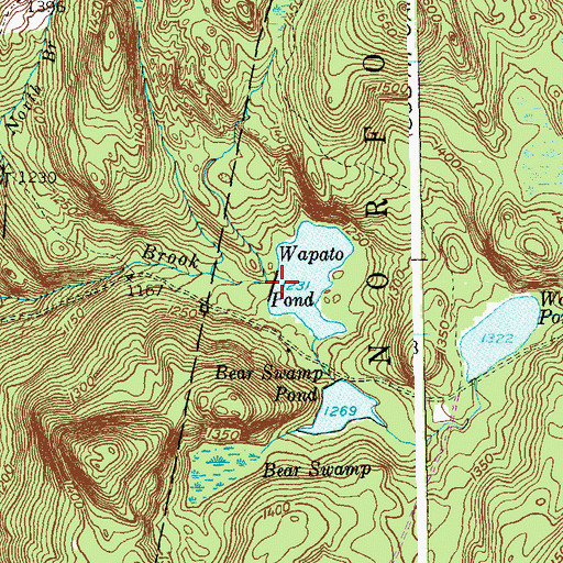Topographic Map of Wapato Pond Dam, CT
