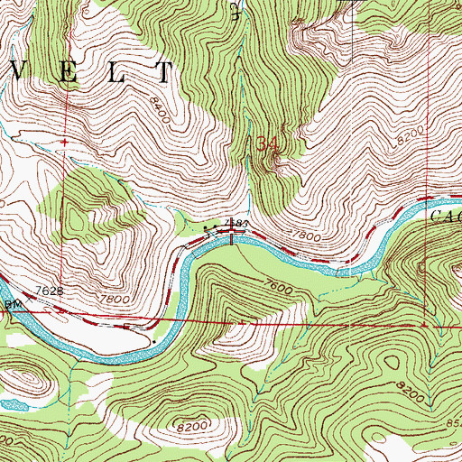Topographic Map of Washout Gulch, CO
