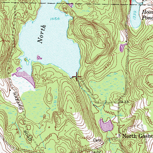Topographic Map of North Pond Dam, CT