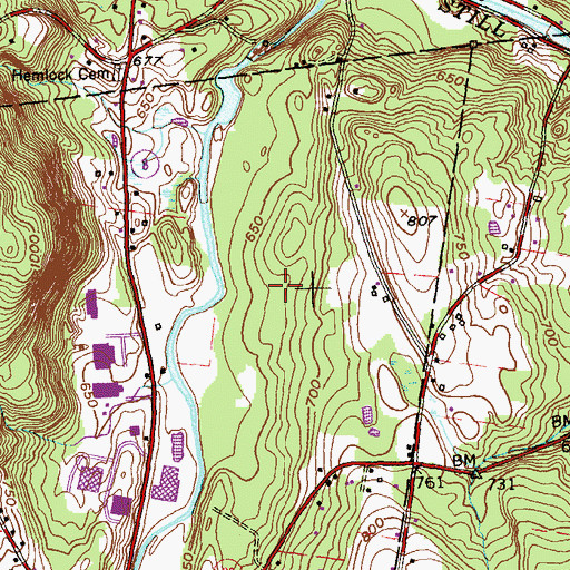 Topographic Map of Robertsville Dam, CT