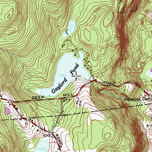 Topographic Map of Gaylord Pond Dam, CT