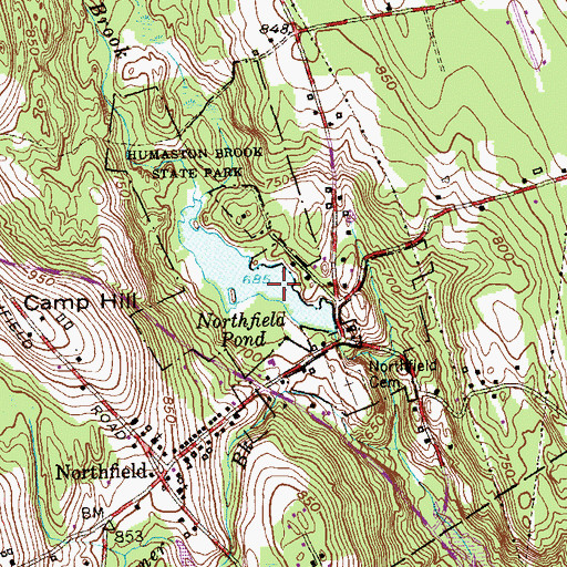 Topographic Map of Northfield Pond Dam, CT