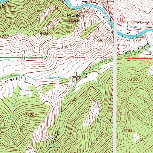 Topographic Map of Sheep Gulch, CO