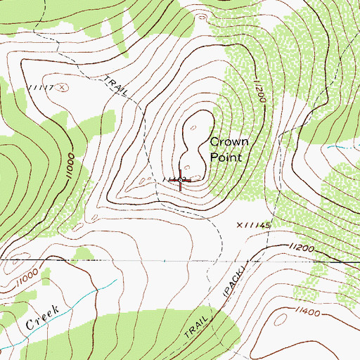 Topographic Map of Crown Point, CO