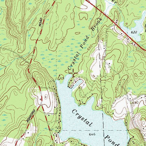 Topographic Map of Crystal Pond Dam, CT