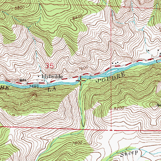Topographic Map of Black Hollow, CO