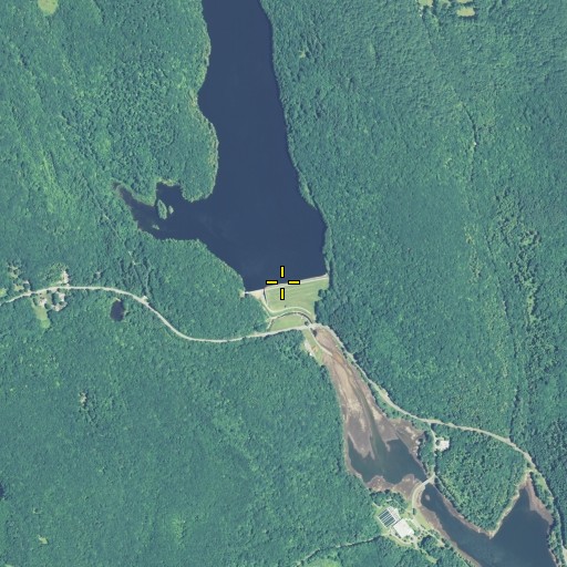 Aerial/Satellite Image of Morris Reservoir Dam, CT