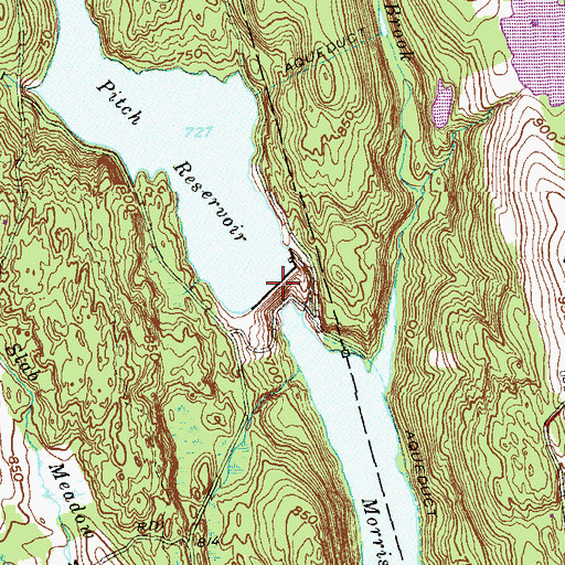 Topographic Map of Pitch Reservoir Dam, CT