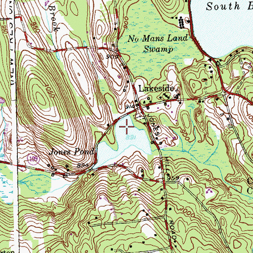 Topographic Map of Jones Pond Dam, CT