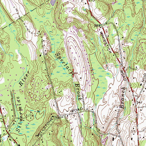 Topographic Map of Spectacle Swamp Dam, CT